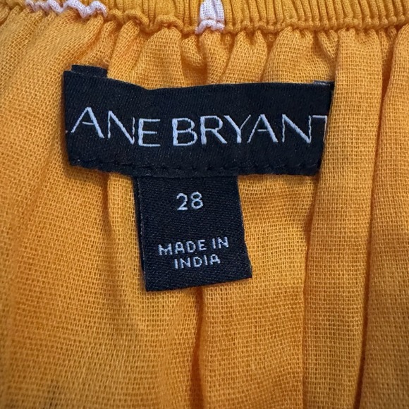 Lane Bryant 28 3X Top Shirt Yellow Floral Flower Square Neck Cap Short Sleeve - Picture 3 of 7